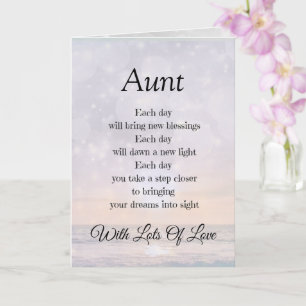 Aunt Encouragement Poem design greeting Card