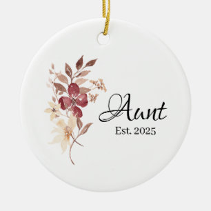 Aunt Est. Year – Established Aunt Milestone Ceramic Tree Decoration