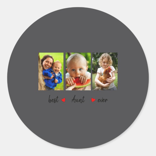 Aunt Ever 3 Photo  Classic Round Sticker (Front)
