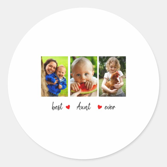 Aunt Ever 3 Photo  Classic Round Sticker (Front)