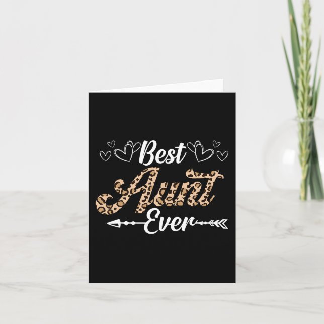 Aunt Ever Leopard Style Shirt For Aunt  Card (Front)