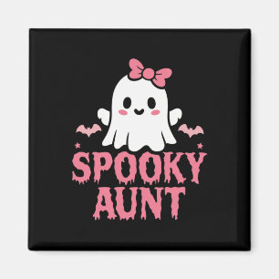 Aunt Family Cute Pink White Ghost Boo Halloween Magnet