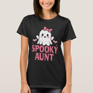 Aunt Family Cute Pink White Ghost Boo Halloween T-Shirt