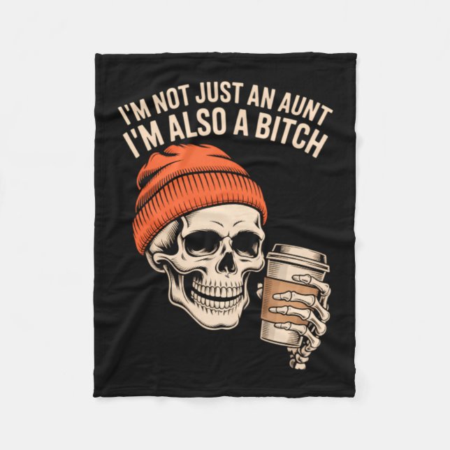 Aunt Funny Skeleton Auntie Fleece Blanket (Front)