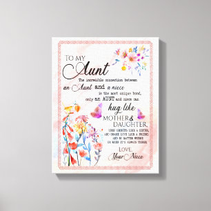 Aunt Gifts   Letter To My Aunt Love From Niece Canvas Print