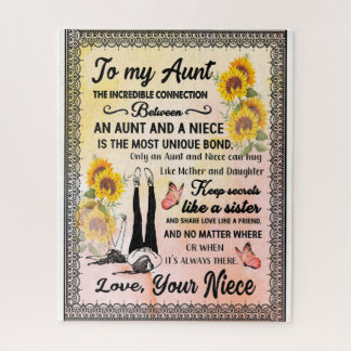 Aunt Gifts | Letter To My Aunt Love From Niece Jigsaw Puzzle