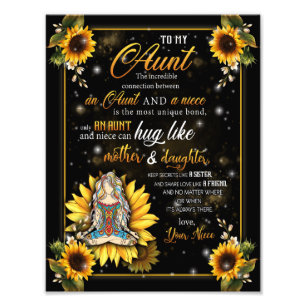 Aunt Gifts   Letter To My Aunt Love From Niece Photo Print