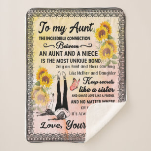 Aunt Gifts   Letter To My Aunt Love From Niece Sherpa Blanket