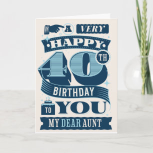 Aunt, happy 40th birthday Elegant 40 and fabulous Holiday Card
