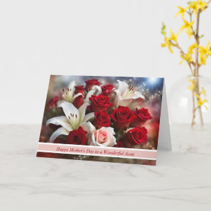 Aunt Happy Mothers Day with Pretty Flowers Card