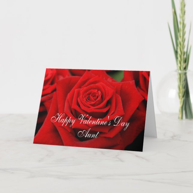 Aunt    Happy Valentine's Day Roses Holiday Card (Front)