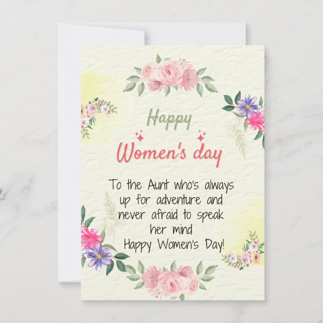 Aunt - Happy Women's Day Greeting Card (Front)