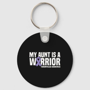 Aunt Is A Warrior Fibromyalgia Awareness Key Ring
