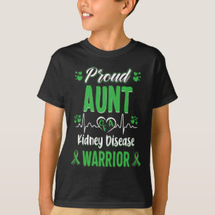 Aunt Kidney Disease Warrior Awareness Ribbon Green T-Shirt