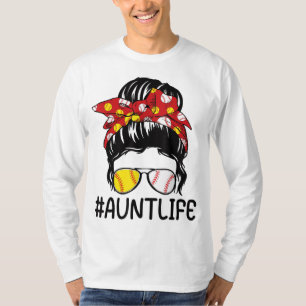 Aunt Life Baseball Softball Mothers Day Funny Aunt T-Shirt