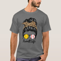 Aunt Life Messy Bun Hair Funny Baseball Softball P