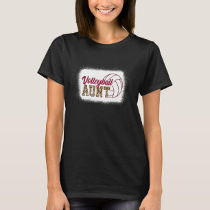 Aunt Life Volleyball Bleached Leopard Auntie T-Shirt