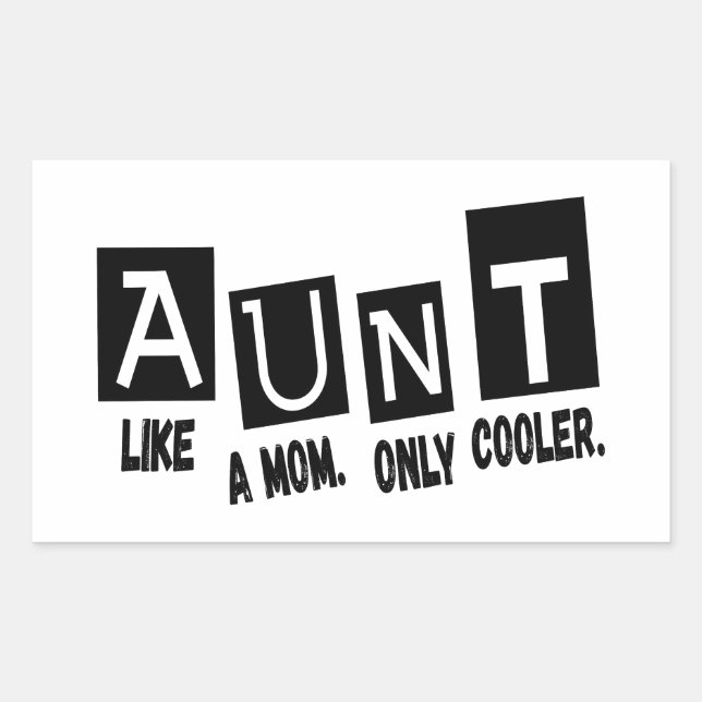Aunt like a mum only cooler rectangular sticker (Front)
