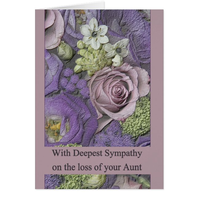 Aunt loss Sympathy rose card (Front)