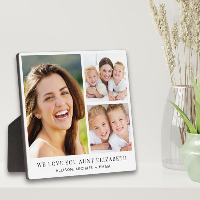 Aunt Love You 3 Photo Collage Plaque (Creator Uploaded)