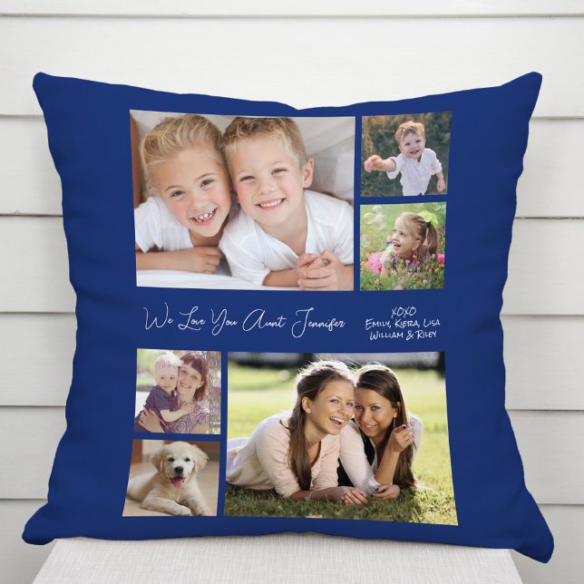 Aunt Love You Blue Photo Cushion (Creator Uploaded)