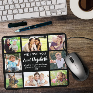 Aunt Love You Photo Collage Black Mouse Pad