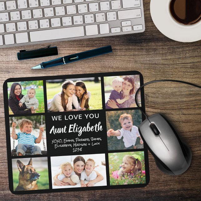 Aunt Love You Photo Collage Black Mouse Pad (Creator Uploaded)