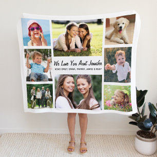 Aunt Love You Photo Collage Fleece Blanket