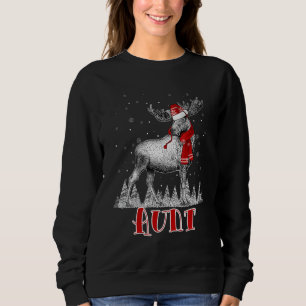 Aunt Moose Wear Santa Hat Matching Family Christma Sweatshirt