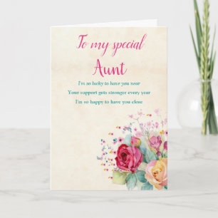 Aunt Mother's Day Floral Watercolor Flowers Card
