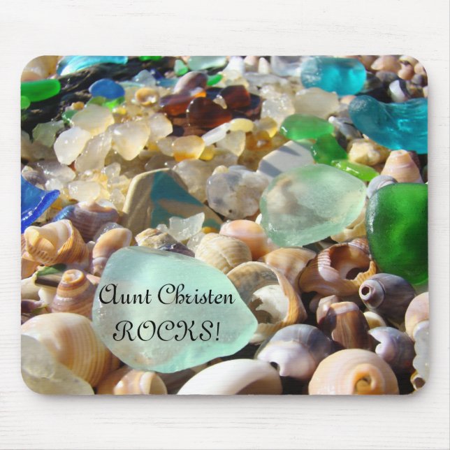 Aunt Name Rocks! Personalised Mousepad gifts beach (Front)