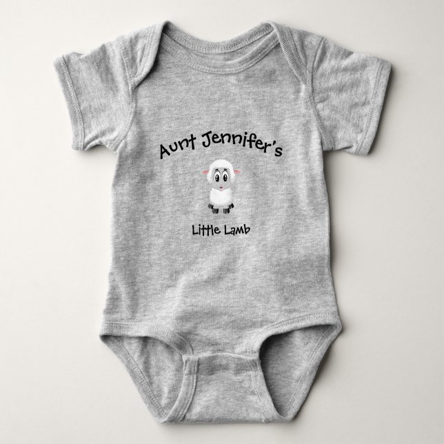 Aunt Newborn Little Lamb Niece Nephew Baby Bodysuit (Front)