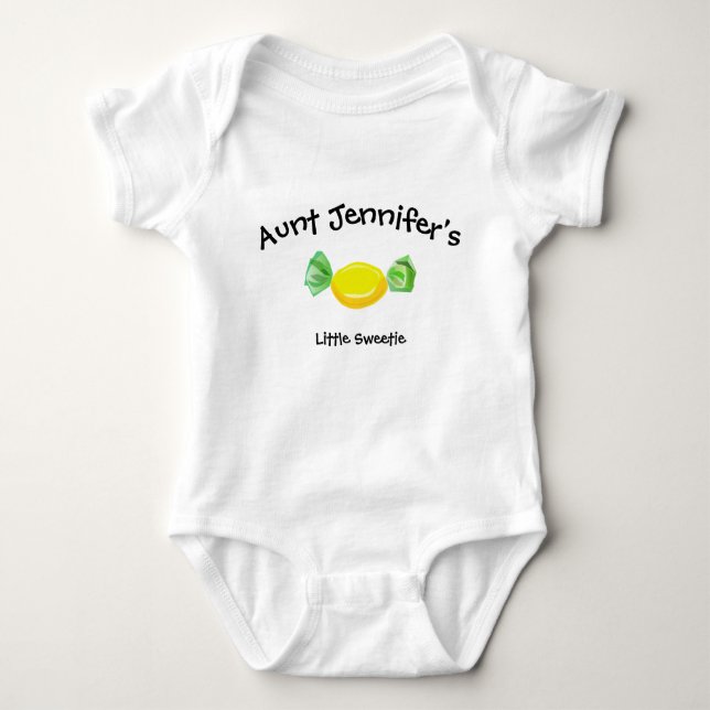 Aunt Newborn Little Sweetie Niece Nephew Cute Baby Bodysuit (Front)