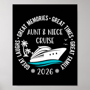 Aunt Niece Cruise Trip 2026 Summer Vacation Poster