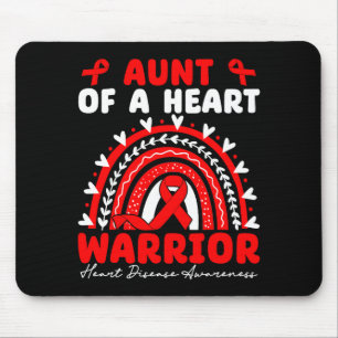 Aunt Of A Heart Warrior Heart Disease Boho Rainbow Mouse Pad