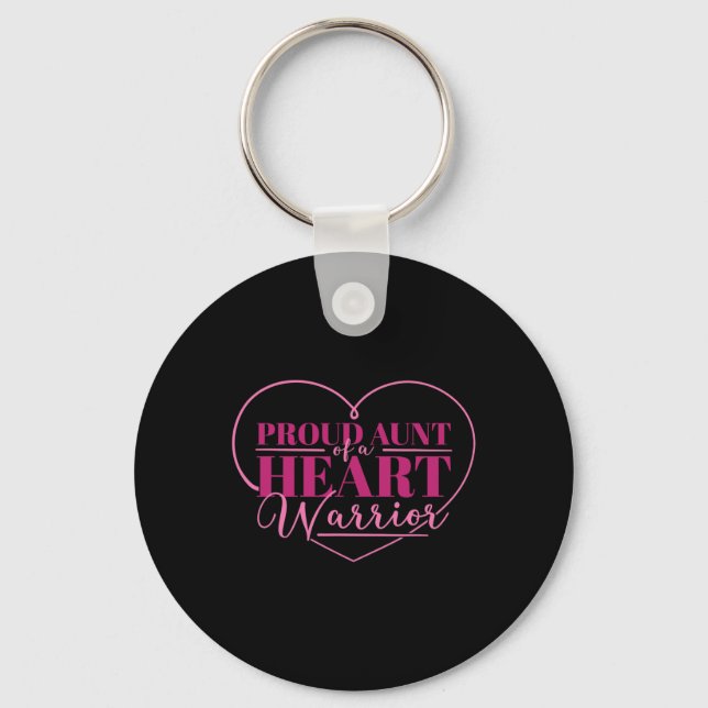 Aunt Of A Heart Warrior  Key Ring (Front)