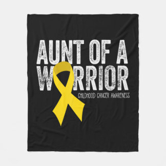 Aunt of a Warrior Childhood Cancer  Auntie Ribbon Fleece Blanket