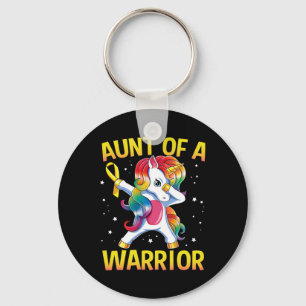 Aunt of a Warrior Childhood Cancer Awareness Dabbi Key Ring