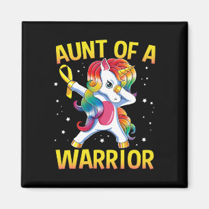 Aunt of a Warrior Childhood Cancer Awareness Dabbi Magnet