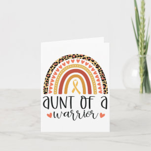 Aunt Of A Warrior Childhood Cancer Leopard Print R Card