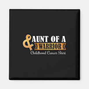 Aunt Of A Warrior Childhood Cancer Ribbon Awarenes Magnet