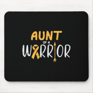 Aunt Of A Warrior Childhood Cancer Ribbon Awarenes Mouse Pad