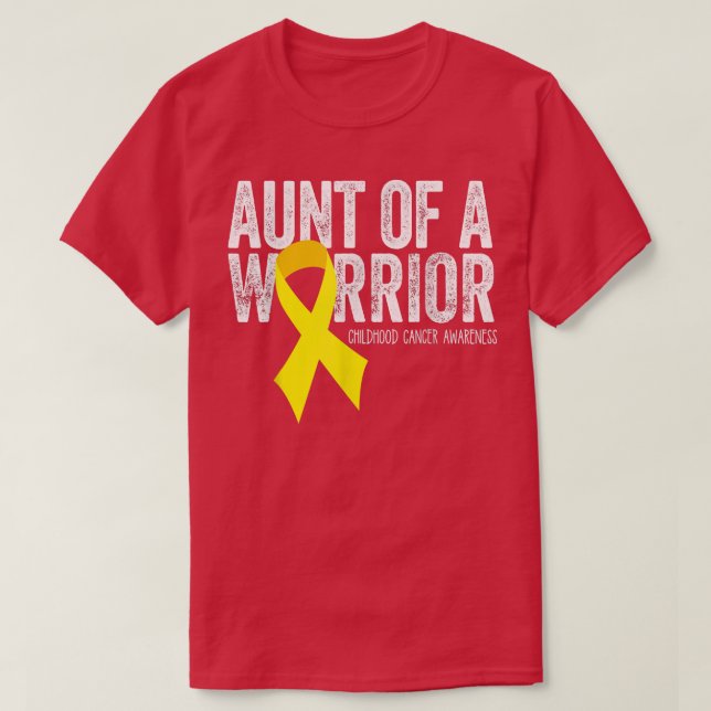 Aunt of a Warrior Childhood Cancer T Shirt Auntie  (Design Front)