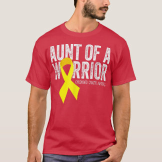 Aunt of a Warrior Childhood Cancer T Shirt Auntie