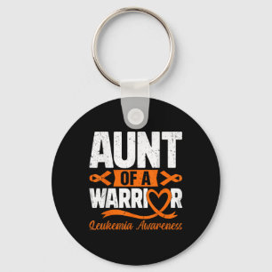 Aunt Of A Warrior Leukaemia Awareness Orange Ribbo Key Ring