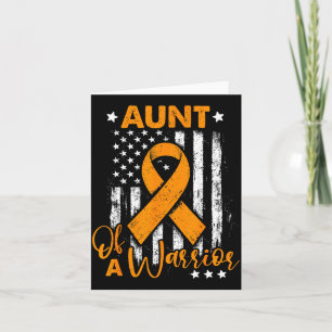 Aunt of a warrior leukaemia awareness usa flag card