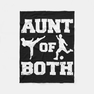 Aunt Of Both Taekwondo And Soccer Martial Arts Spo Fleece Blanket