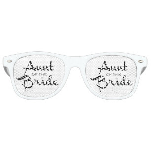 Aunt of Bride Black on White Retro Sunglasses