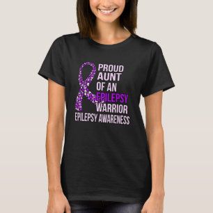 Aunt Of Epilepsy Warrior Purple Ribbon Awareness G T-Shirt
