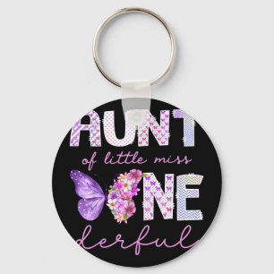 Aunt of little miss onederful butterfly 1st key ring